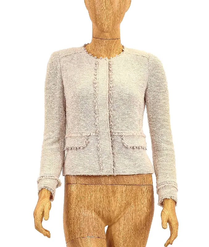 Boucle Fringe Tweed Jacket One-Shoulder Jacket Off-the-Shoulder Jacket Asymmetrical Jacket Boucle Fringe Tweed Jacket One-Shoulder Jacket Off-the-Shoulder Jacket Asymmetrical Jacket