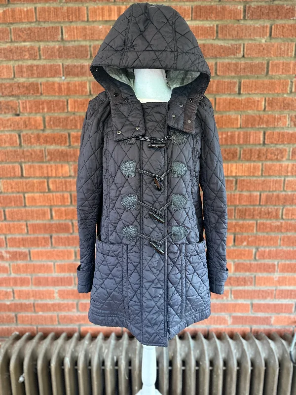 BURBERRY BRIT Padded quilted Jacket with hood / M Ribbed Jacket Pleated Jacket Ruffled Jacket