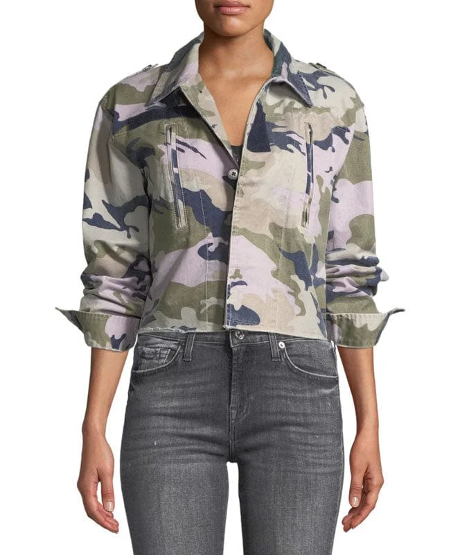 Camo Print Cropped Jacket Wool Jacket Cashmere Jacket Tweed Jacket
