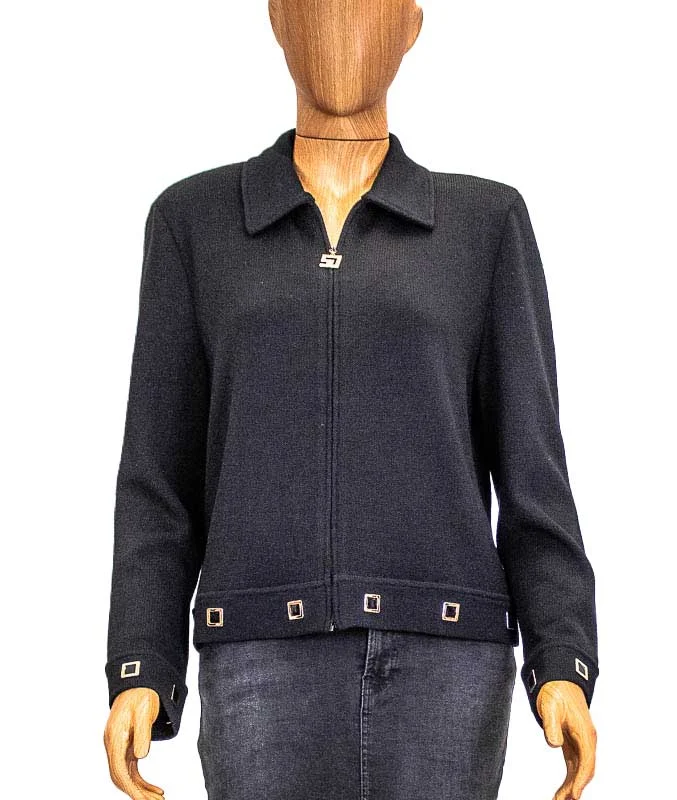 Collared Knit Jacket Cardigan Sweater Pullover