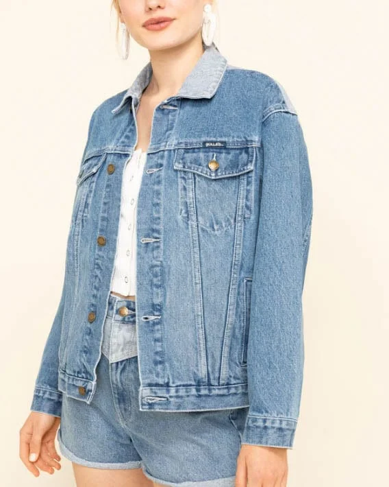 Contrast Denim Jacket Fitted Jacket Loose Jacket Oversized Jacket