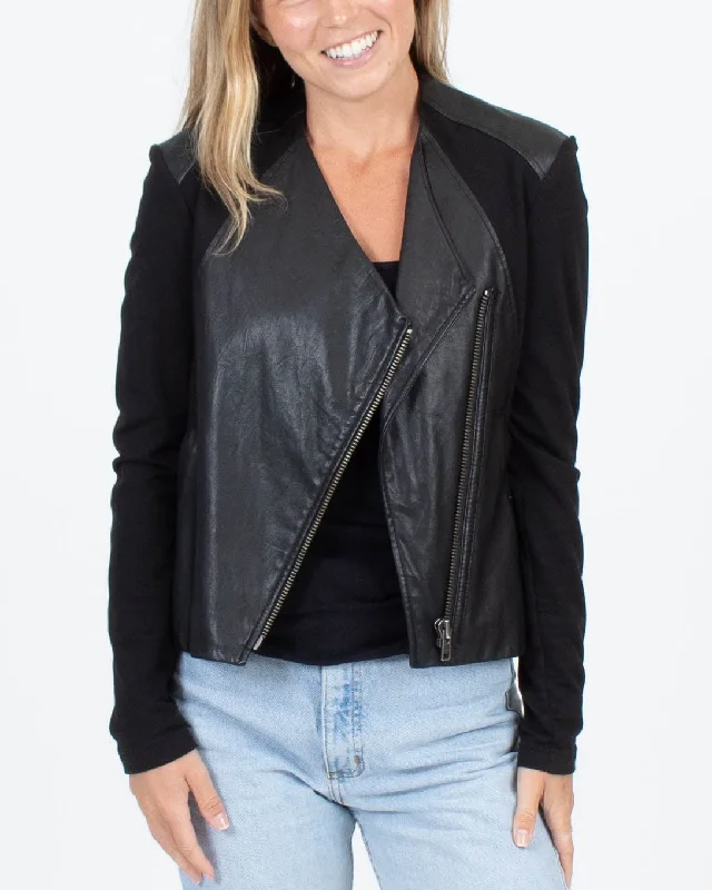 Contrasting Leather Jacket Notch Collar Jacket Peter Pan Collar Jacket Cowl Neck Jacket Contrasting Leather Jacket Notch Collar Jacket Peter Pan Collar Jacket Cowl Neck Jacket