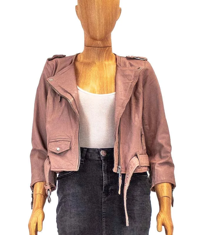 "Cropped Felton Biker" Jacket Denim Jacket Leather Jacket Suede Jacket