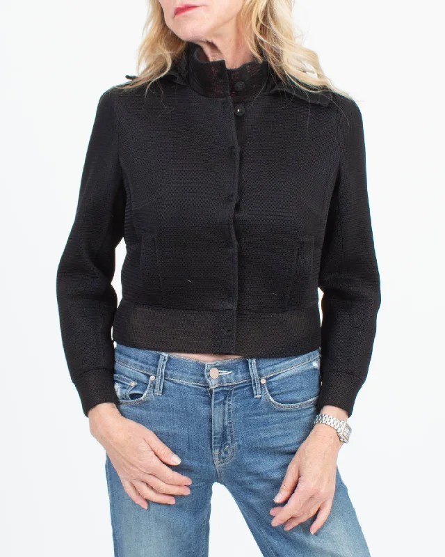 Cropped Mesh Jacket Rayon Jacket Velvet Jacket Corduroy Jacket