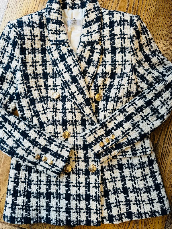 CUPIO Tweed Blazer Jacket / S Fleece Jacket Down Jacket Parka