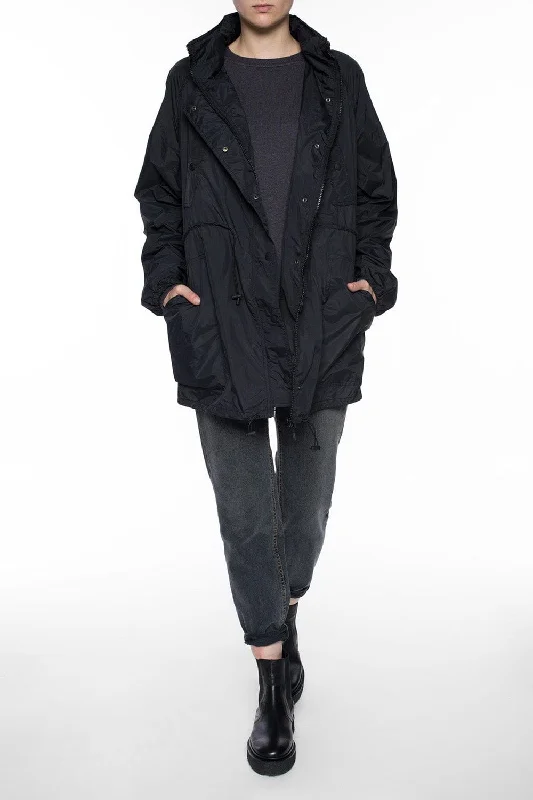 Drawstring Rain Jacket Denim Jacket Leather Jacket Suede Jacket