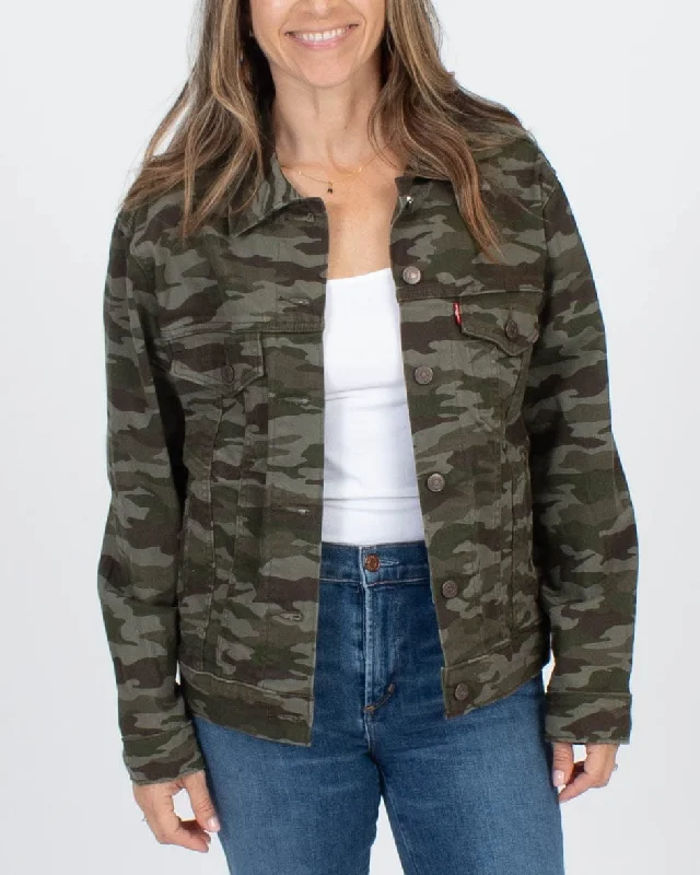 Ex-Boyfriend Camo Trucker Jacket Ribbed Jacket Pleated Jacket Ruffled Jacket