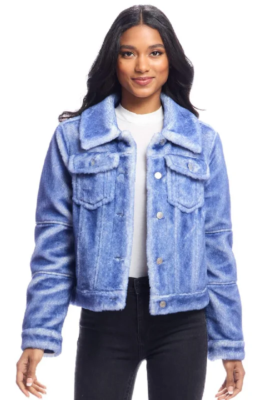 Jeanius Fur Jacket (Indigo) V-Neck Jacket Boat Neck Jacket Square Neck Jacket