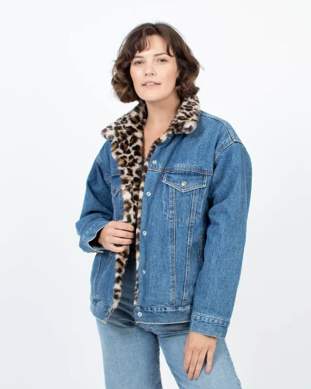 Faux Fur Lined Denim Jacket Denim Jacket Leather Jacket Suede Jacket