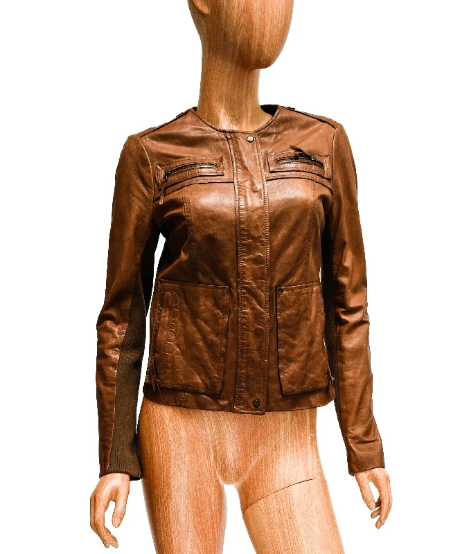 Fitted Leather Jacket Toggled Jacket Drawstring Jacket Belted Jacket