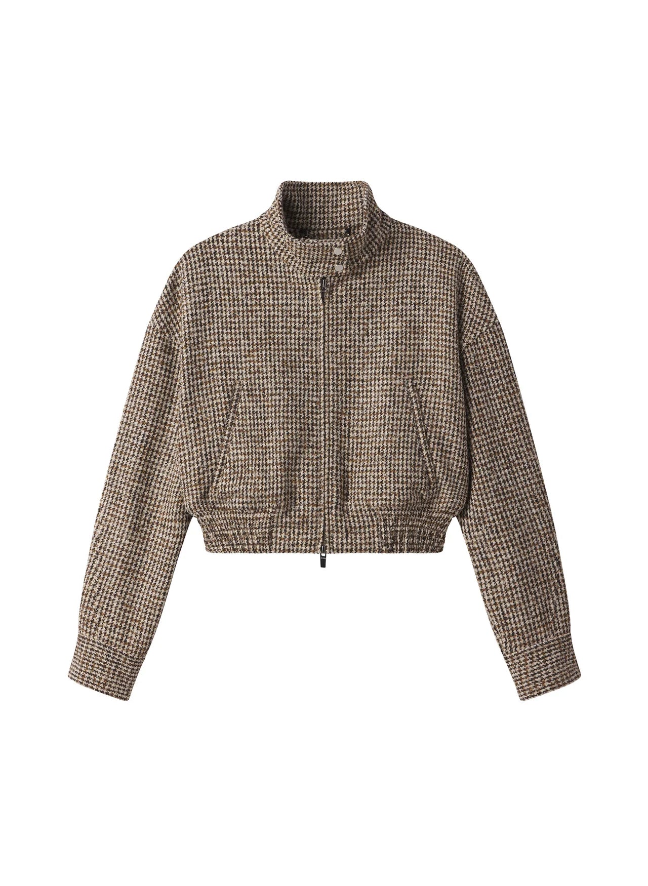 Harrison Jacket - Cream/Brown Snapped Jacket Toggled Jacket Drawstring Jacket