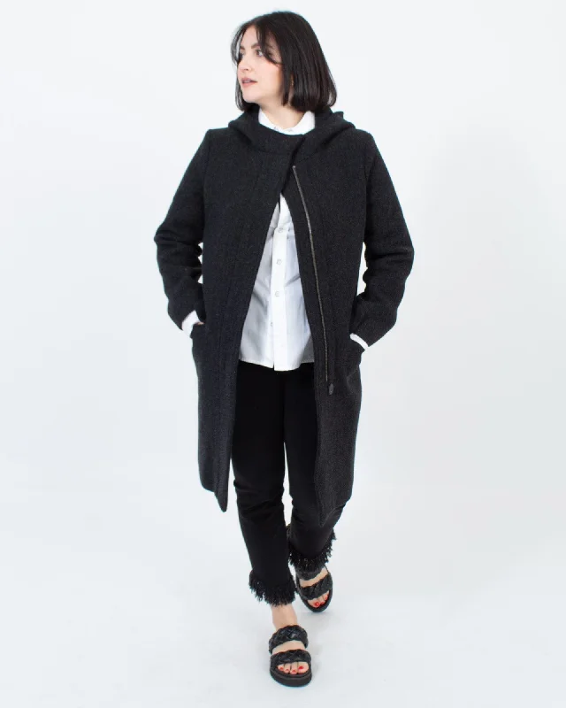 Hooded Cashmere Jacket Wool Fabric Cashmere Fabric Tweed Fabric