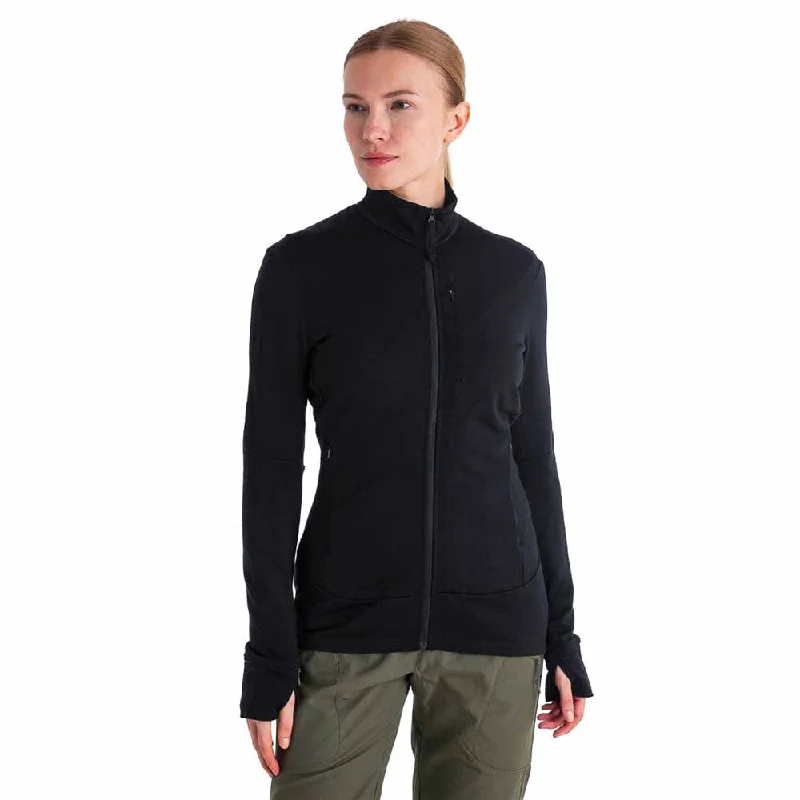 Merino 260 Quantum Long Sleeve Zip Jacket - Black Mesh Jacket Canvas Jacket Denim Jacket