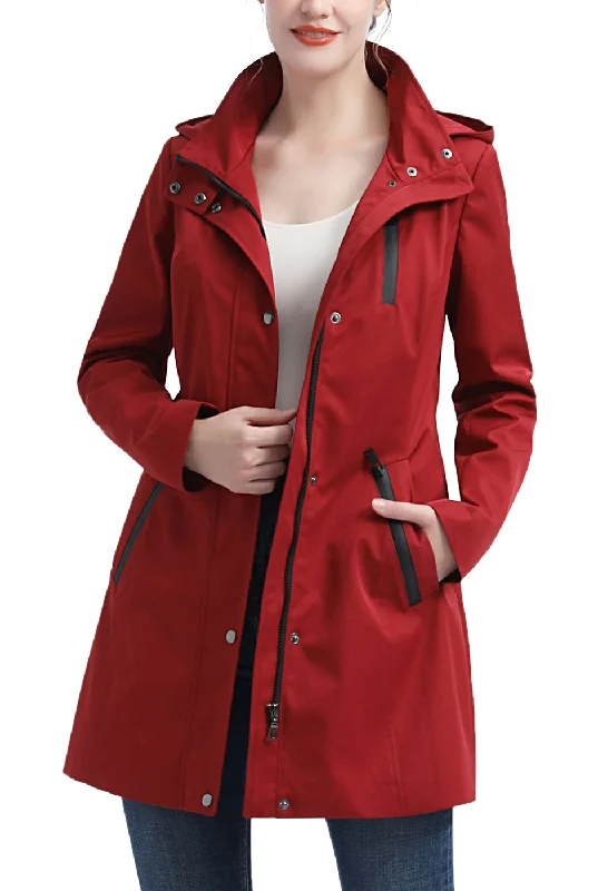 Kimi + Kai Women's "Molly" Waterproof Hooded Anorak Jacket Welt Pockets Slit Pockets Flap Pockets
