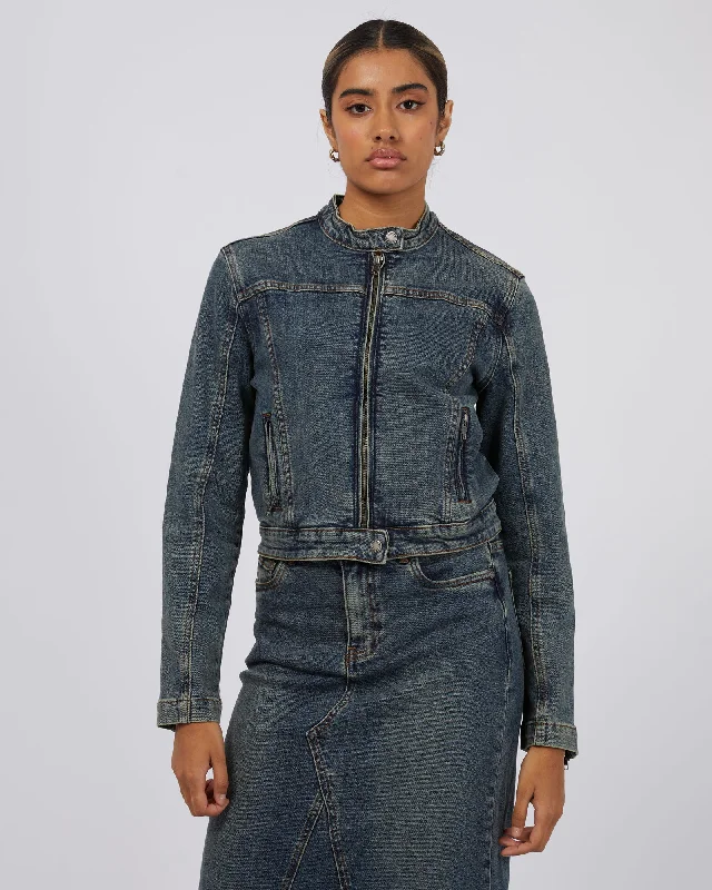 Letty Denim Jacket Knit Fabric Woven Fabric Fleece Fabric