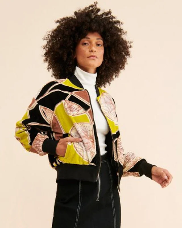 "Mona" Printed Jacket Tailored Jacket Straight Jacket A-Line Jacket