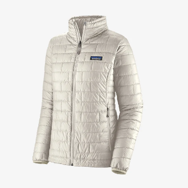 Nano Puff Jacket (Birch White) Boat Neck Shawl Collar Notched Collar