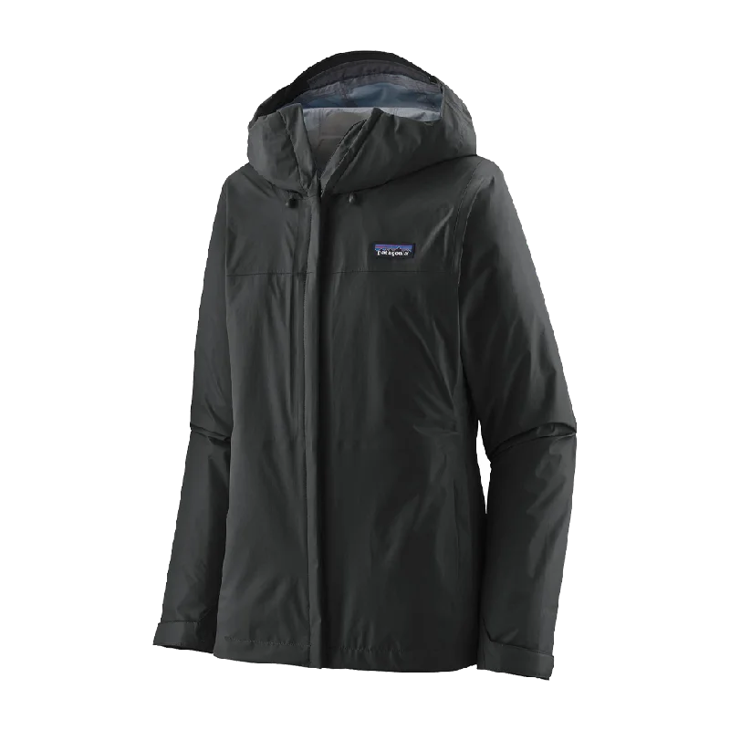 Patagonia Women's Torrentshell 3L Jacket Black Knit Fabric Woven Fabric Fleece Fabric