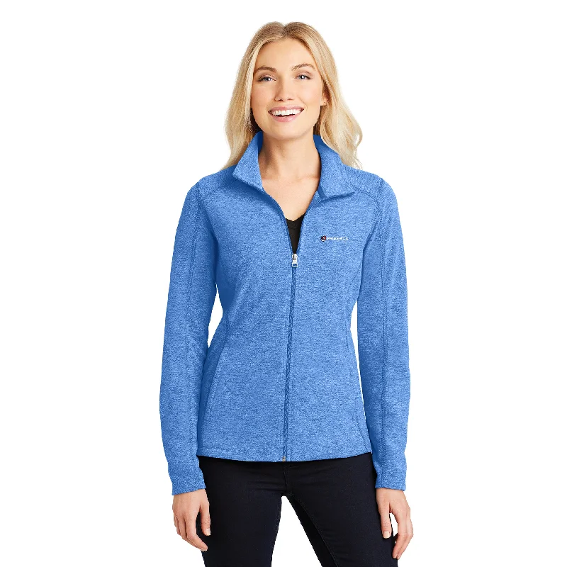 Port Authority Ladies Heather Microfleece Full-Zip Jacket Zippered Jacket Buttoned Jacket Snapped Jacket