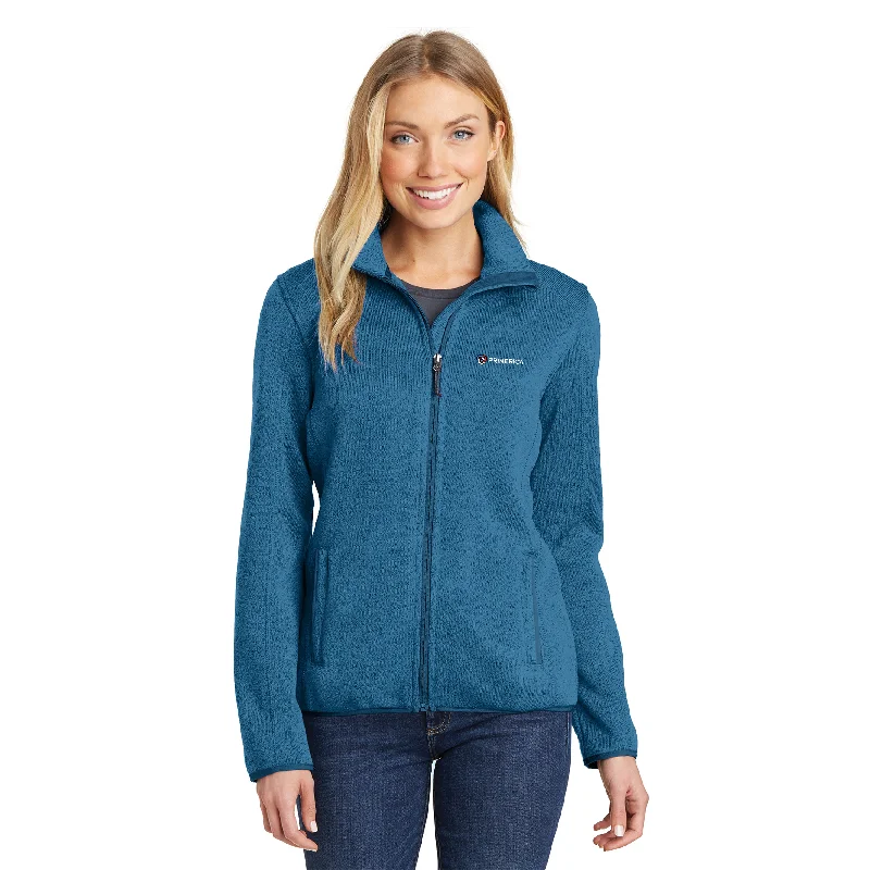 Port Authority Ladies Sweater Fleece Jacket Snapped Jacket Toggled Jacket Drawstring Jacket