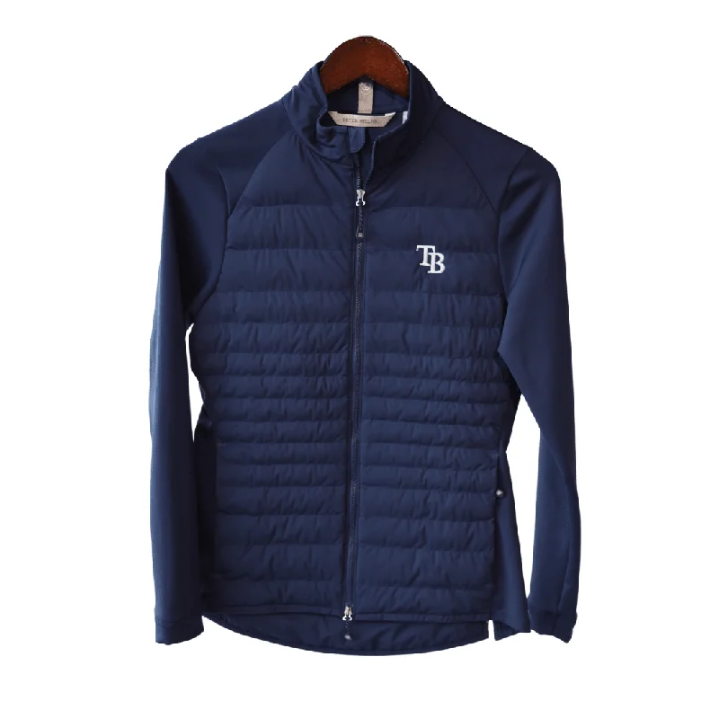 Rays Women's Peter Millar Navy Hybrid Jacket Herringbone Jacket Houndstooth Jacket Plaid Jacket