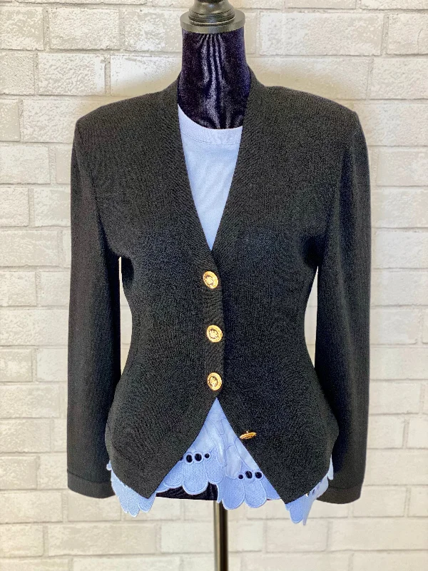 SAINT JOHN Short jacket V neck Gold Buttons Size S Stand-Up Collar Roll-Neck Collar Turtle Neck SAINT JOHN Short jacket V neck Gold Buttons Size S Stand-Up Collar Roll-Neck Collar Turtle Neck