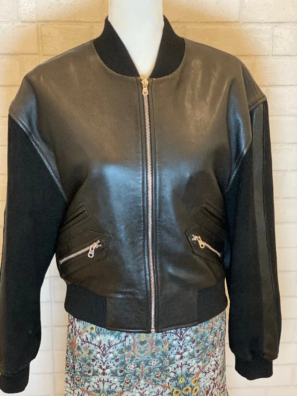 SANDRO NWT Leather and Suede Bomber Jacket / L-4 Cotton Fabric Linen Fabric Terry Fabric