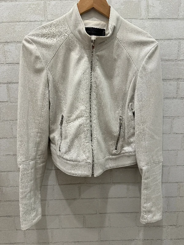 STACI KOONDEL Lamb leather zipped jacket / S Herringbone Jacket Houndstooth Jacket Plaid Jacket