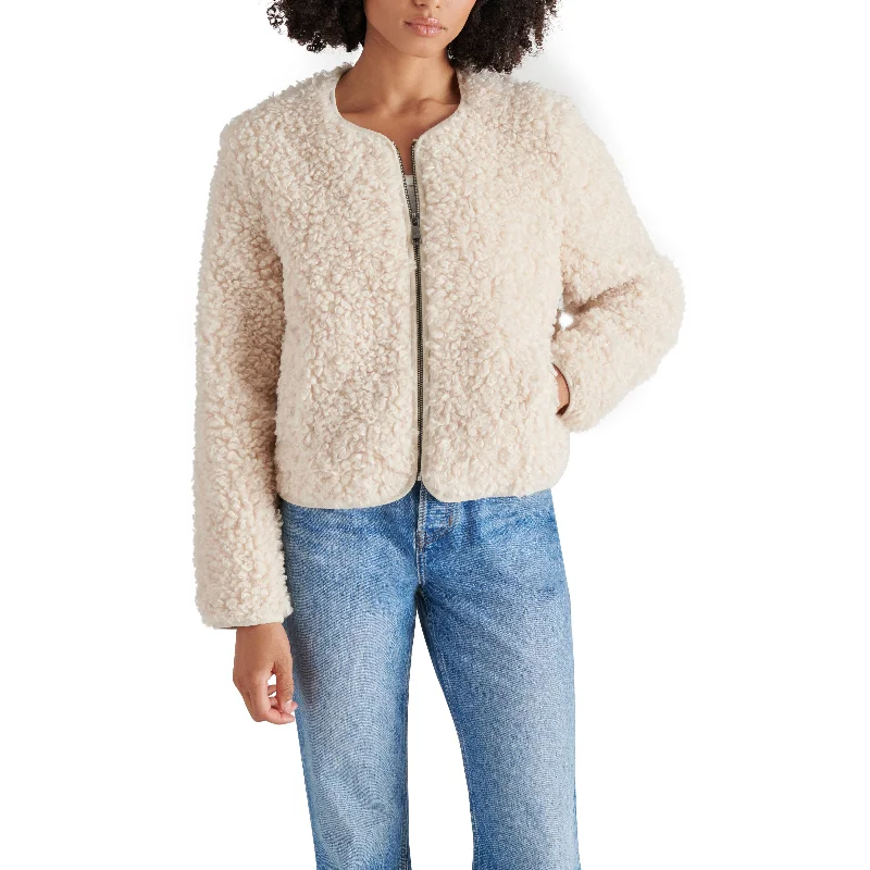 Steve Madden - Teddy Jacket - Ivory Zippered Front Buttoned Front Snap Front