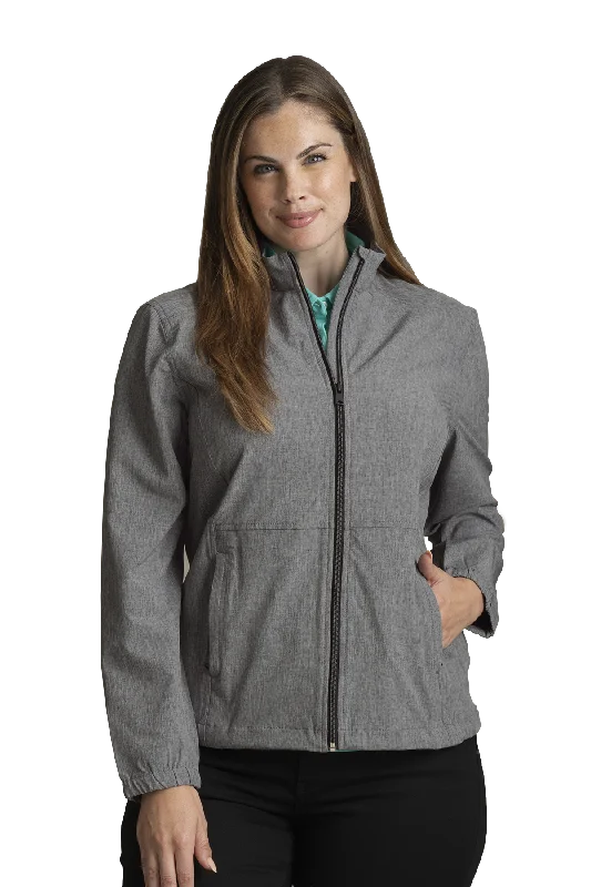 Greg Norman Women's Windbreaker Stretch Jacket Front Pockets Side Pockets Patch Pockets