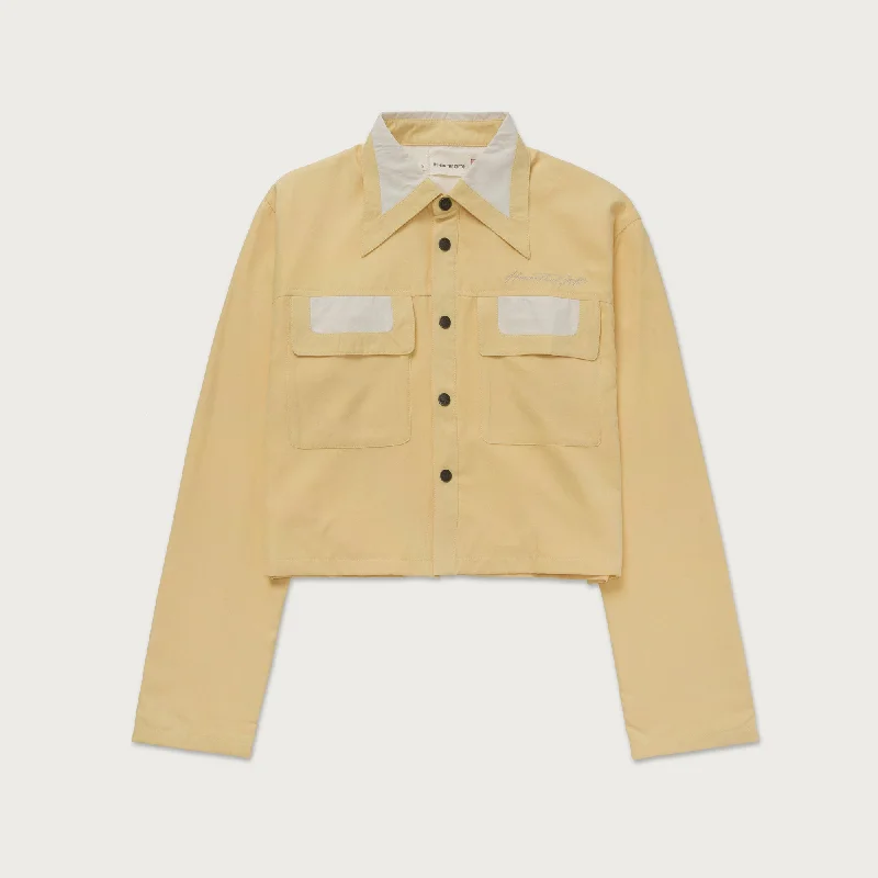 Womens Retro Jacket - Yellow Satin Jacket Silk Jacket Chiffon Jacket