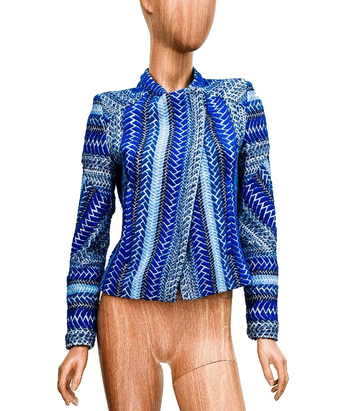 Woven Structured Jacket Stand-Up Collar Roll-Neck Collar Turtle Neck