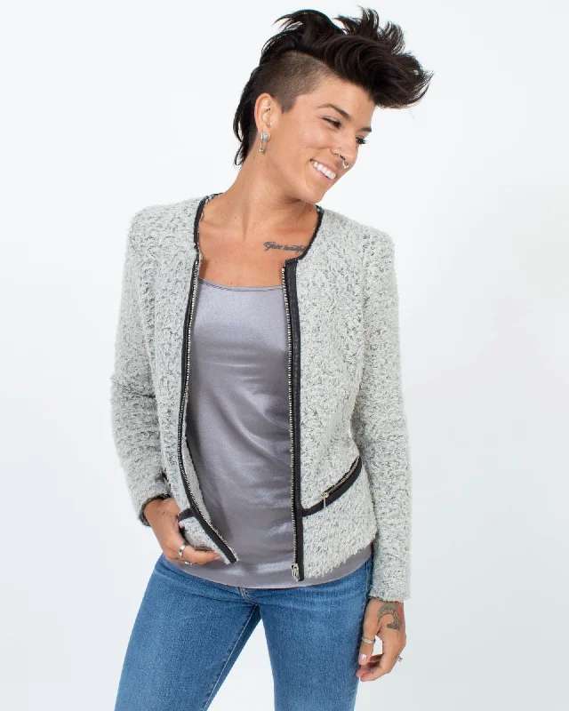 " Zyta" Jacket A-Line Jacket Boat Neck Shawl Collar