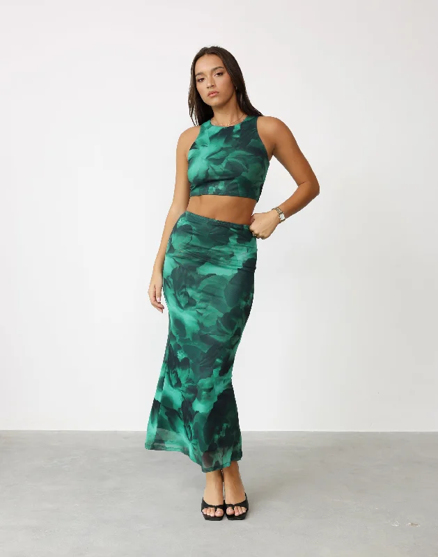 Clare Maxi Skirt (Jade) lace skirt elegant