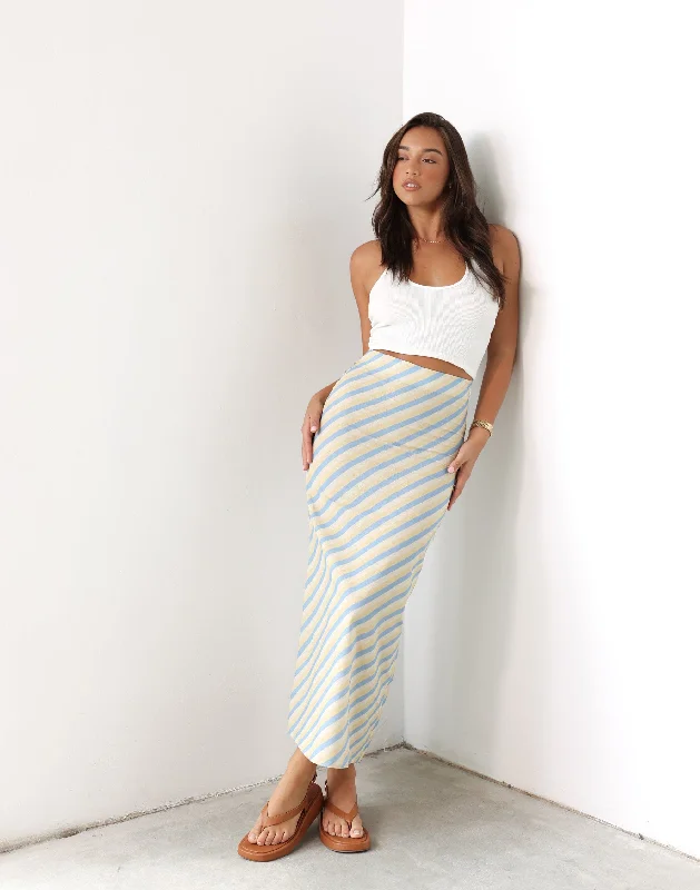 Ella Mae Maxi Skirt (Coastline) velvet skirt plush