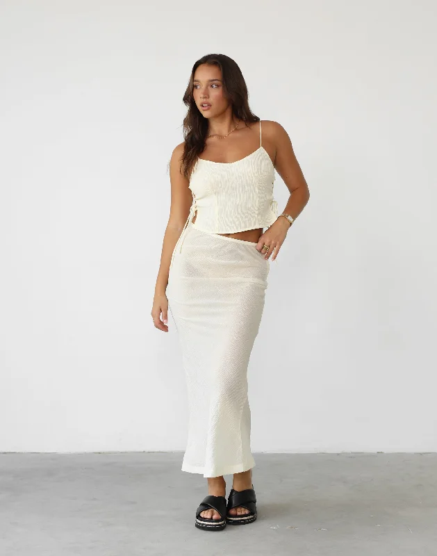 Endless Maxi Skirt (Ivory) - By Lioness chiffon skirt floaty