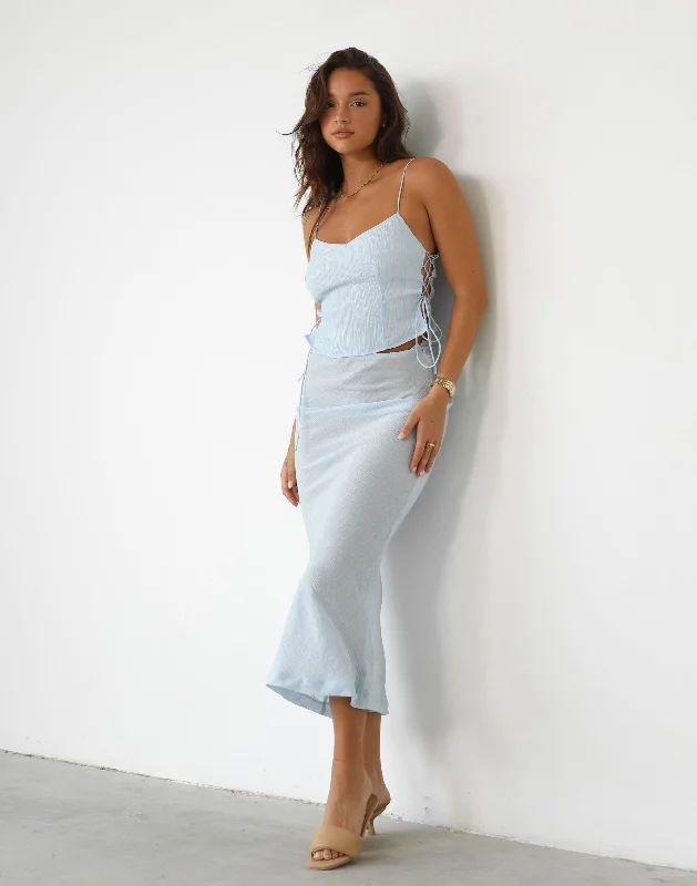 Endless Maxi Skirt (Pale Blue) - By Lioness wool skirt sturdy