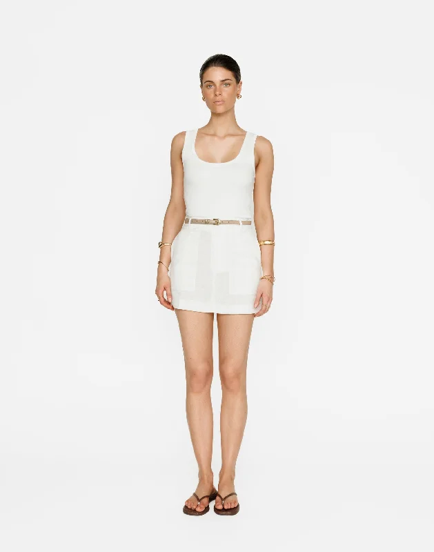 Frankie Mini Skirt (White) cashmere skirt soft