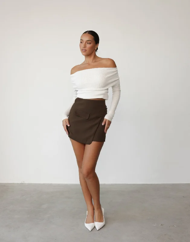 Kamala Mini Skirt (Cocoa) wool skirt warm