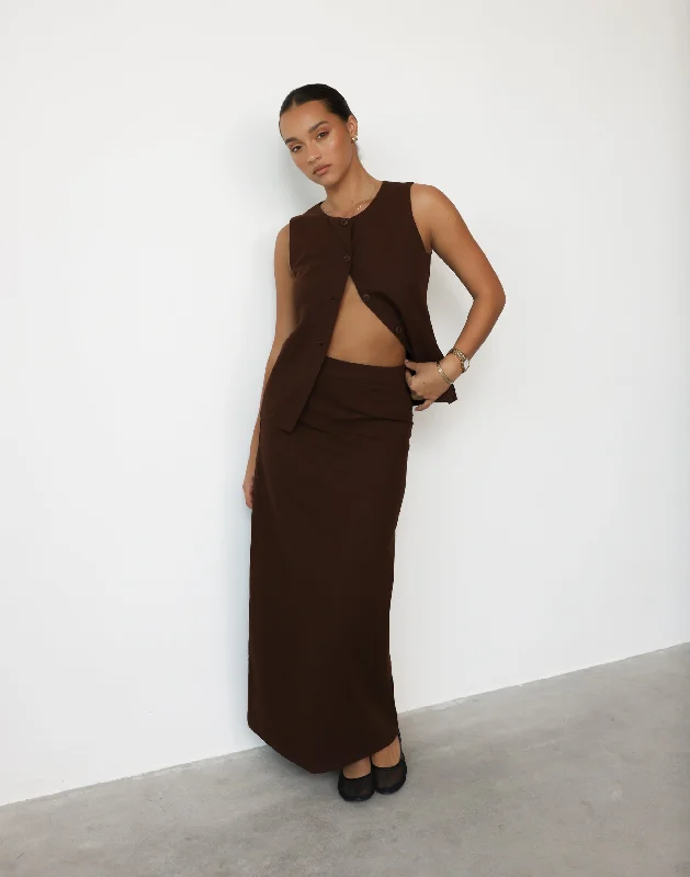 Kristen Maxi Skirt (Chocolate) tulle skirt dreamy