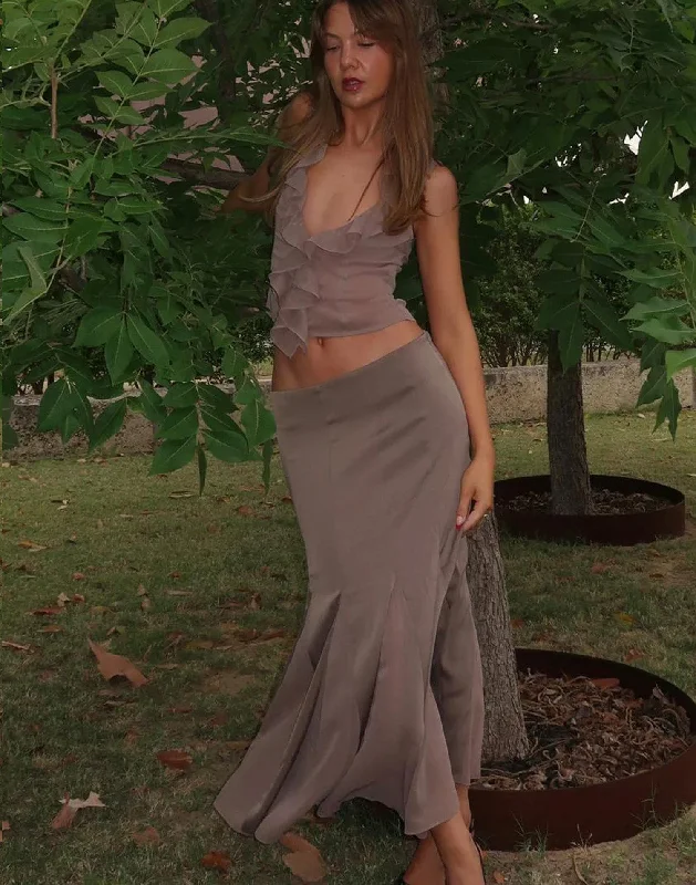 Rose Maxi Skirt (Ash) - By Lioness velvet skirt luxury