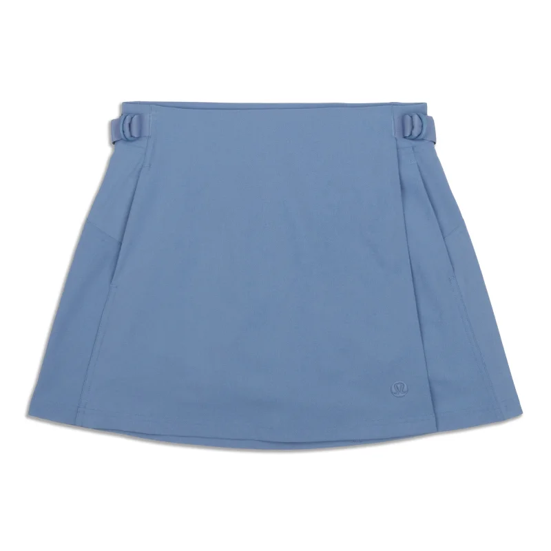 Wrap-Front Mid-Rise Golf Skirt - Resale elastic waist skirt