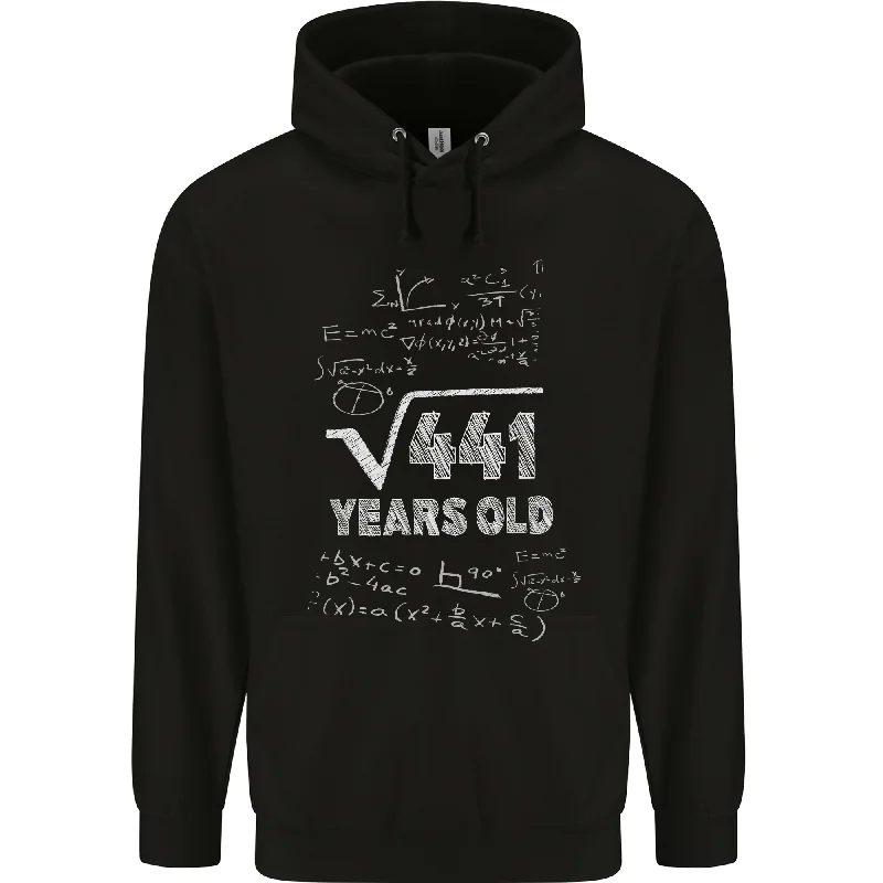 21st Birthday 21 Year Old Geek Funny Maths Mens 80% Cotton Hoodie Hoodie with Belted Waist Structured Tailored