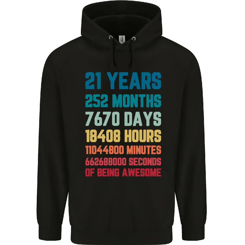 21st Birthday 21 Year Old Mens 80% Cotton Hoodie Hoodie with Relaxed Fit Easy Casual