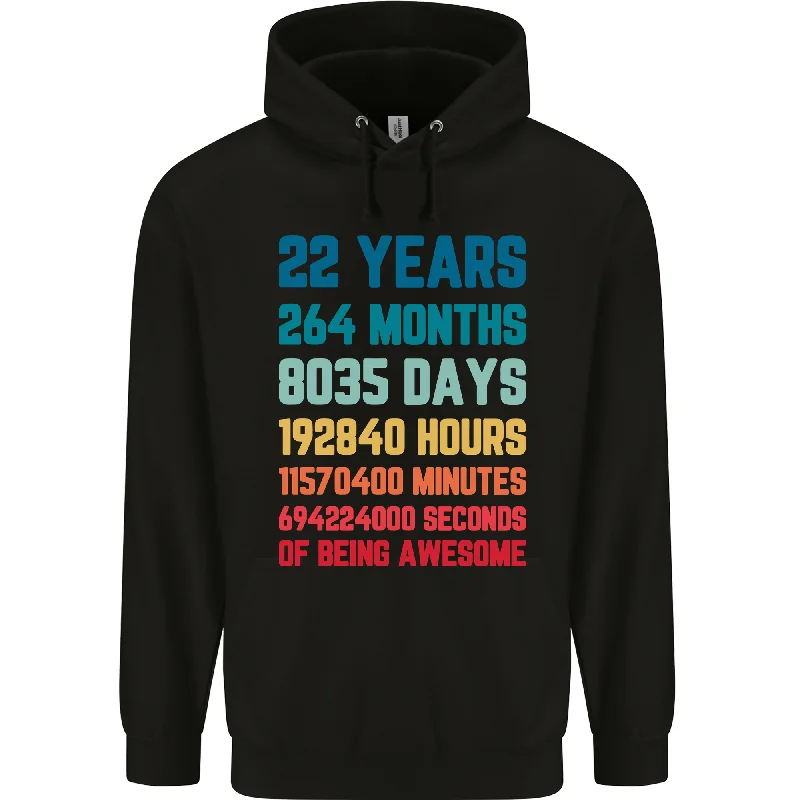 22nd Birthday 22 Year Old Mens 80% Cotton Hoodie Hoodie with Pattern Geometric Abstract