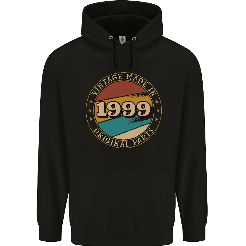 25th Birthday  Vintage Made In 1999 Mens 80% Cotton Hoodie Hoodie with Thumb Holes Functional Cozy