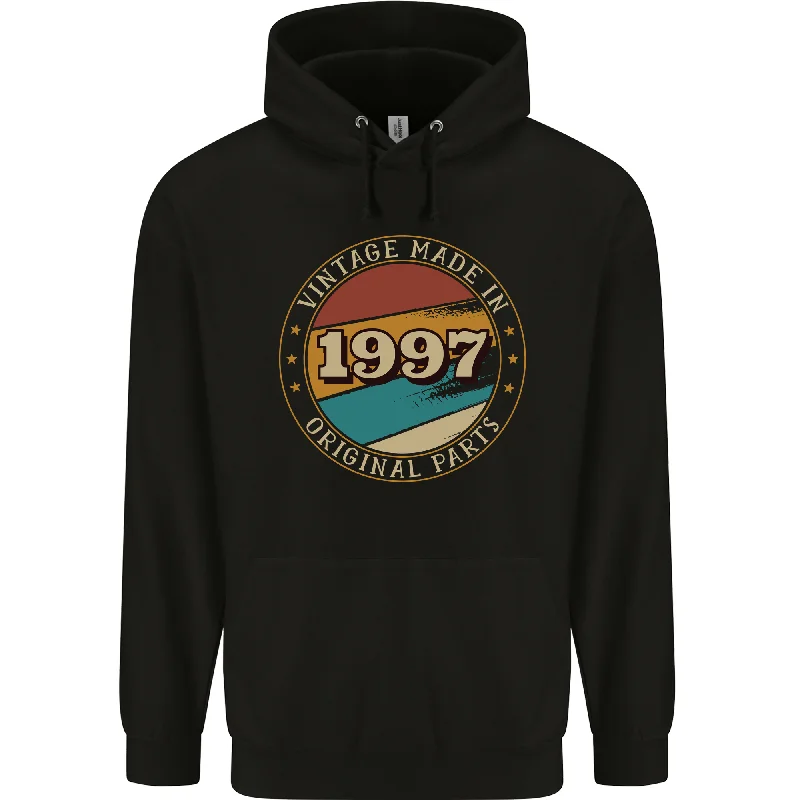 27th Birthday  Vintage Made In 1997 Mens 80% Cotton Hoodie Hooded Sweatshirt Casual Wear Street Style