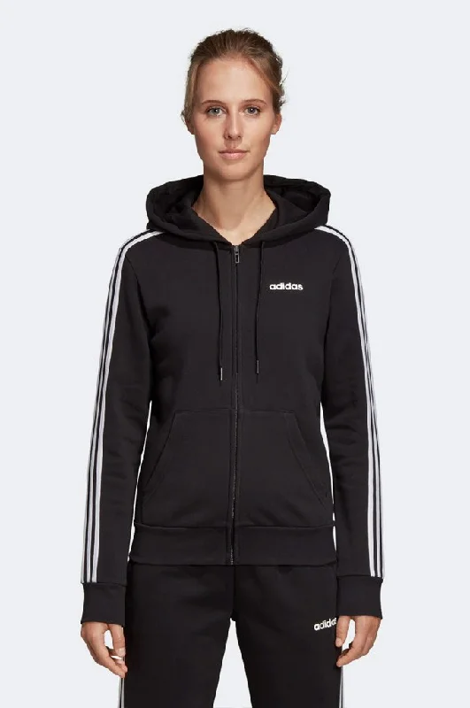 Adidas Essentials 3-Stripes Fleece Hoodie Hoodie with Hem Embroidery Detailed Premium
