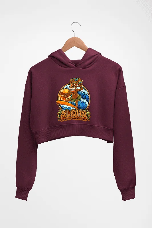 Aloha Crop HOODIE FOR WOMEN Hoodie with Rhinestones Sparkly Elegant