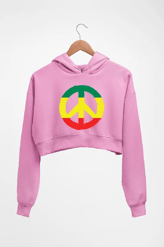 Bob Marley Peace Crop HOODIE FOR WOMEN Hoodie with Distressed Vintage Worn